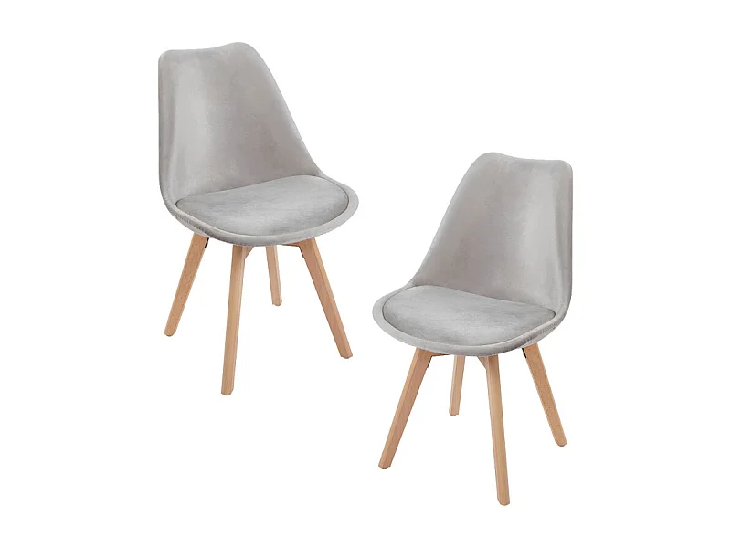Packs Sillas Comedor - Pack 2 Sillas Synk Terciopelo - Gris claro