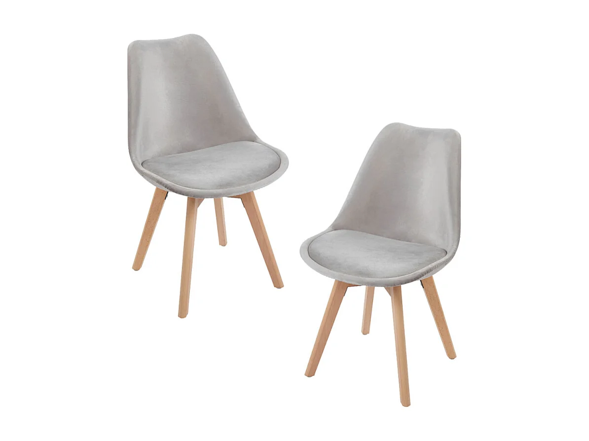 Packs Sillas Comedor - Pack 2 Sillas Synk Terciopelo - Gris claro
