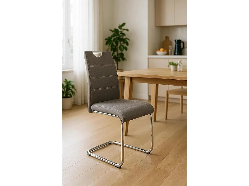Sillas Comedor - Silla Hallen Tela - Gris claro