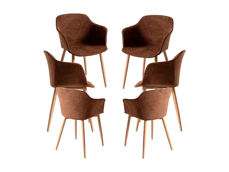 Packs Sillas Comedor - Pack 6 Sillas Kivi Tela - Marrón