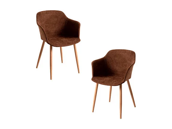 Packs Sillas Comedor - Pack 2 Sillas Kivi Tela - Marrón