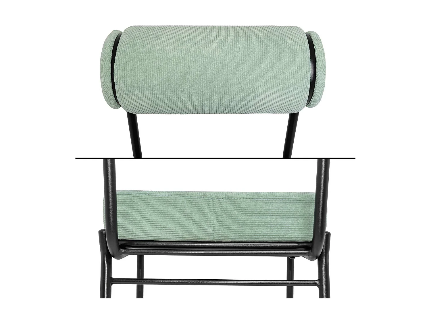 Jeju - Set di 2 sedie di design in metallo e velluto a coste