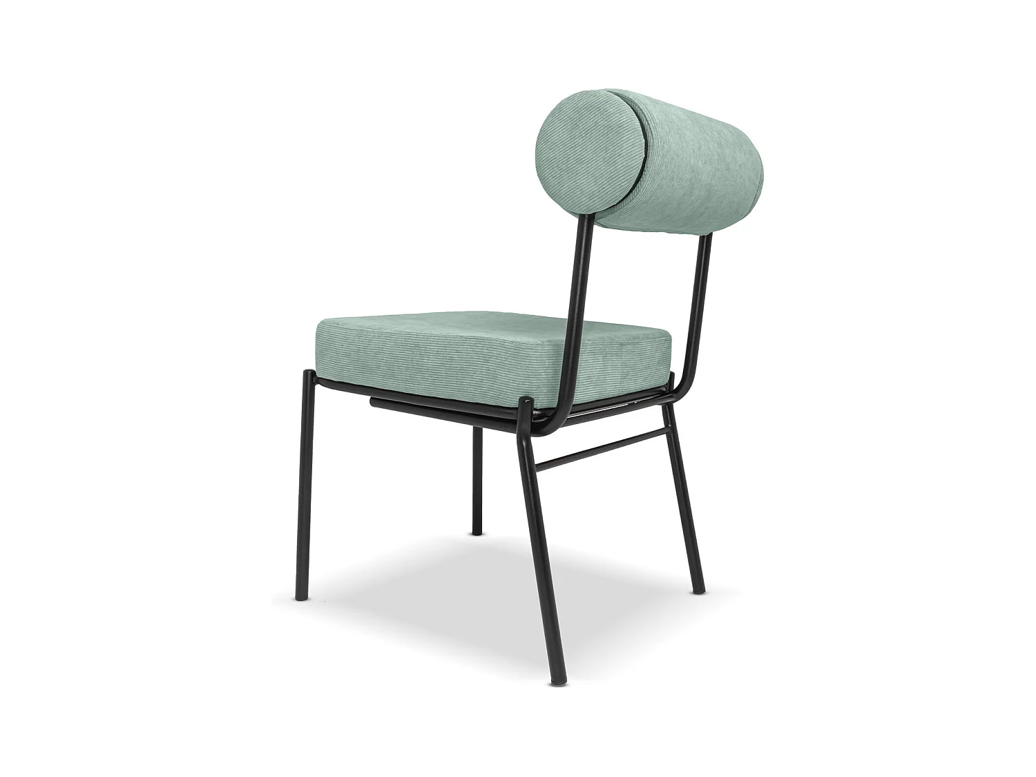 Jeju - Juego de 2 sillas de diseño en metal y terciopelo acanalado