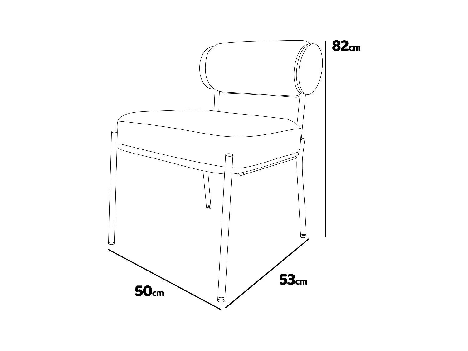 Jeju - Juego de 2 sillas de diseño en metal y terciopelo acanalado