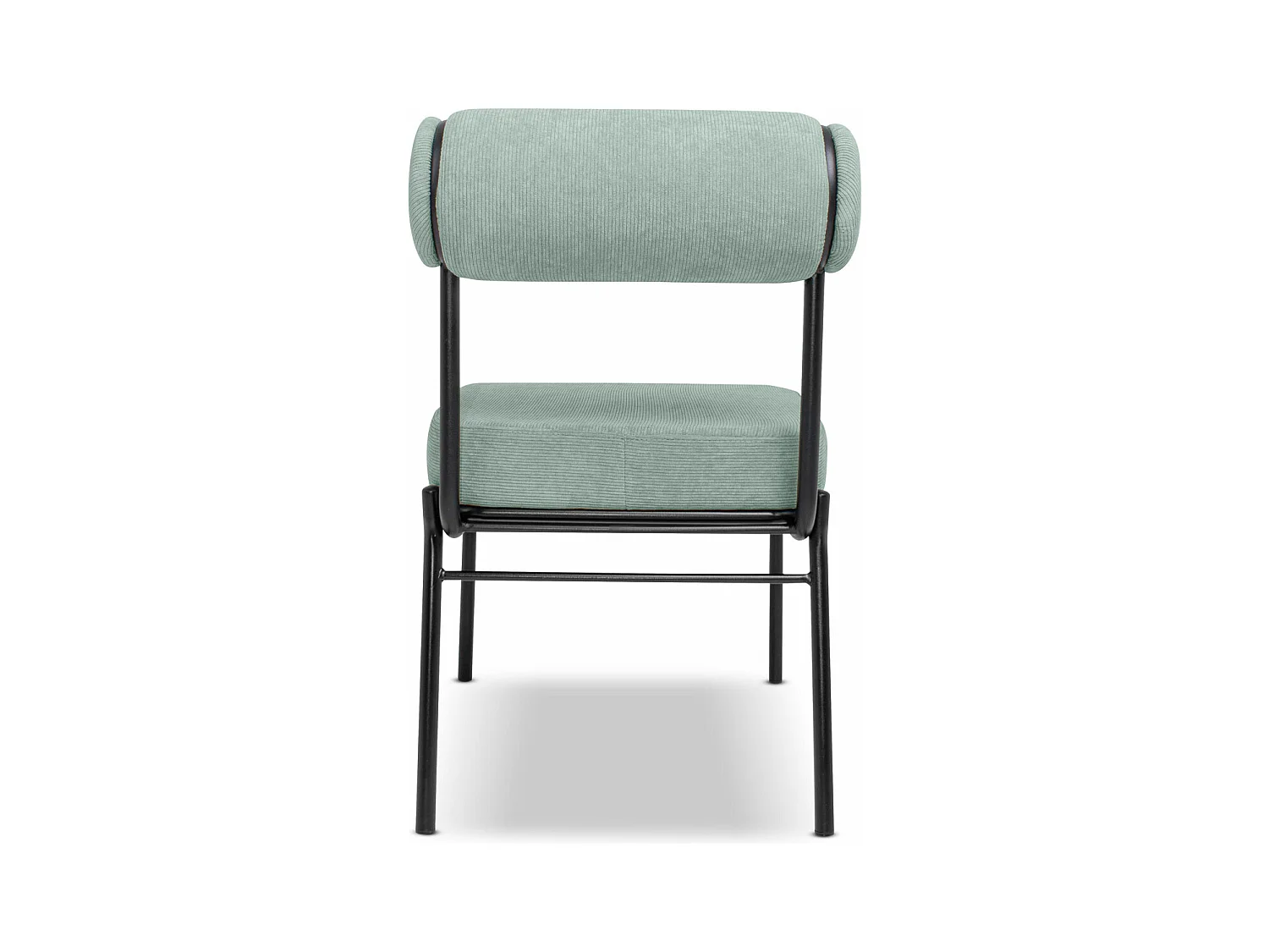 Jeju - Juego de 2 sillas de diseño en metal y terciopelo acanalado