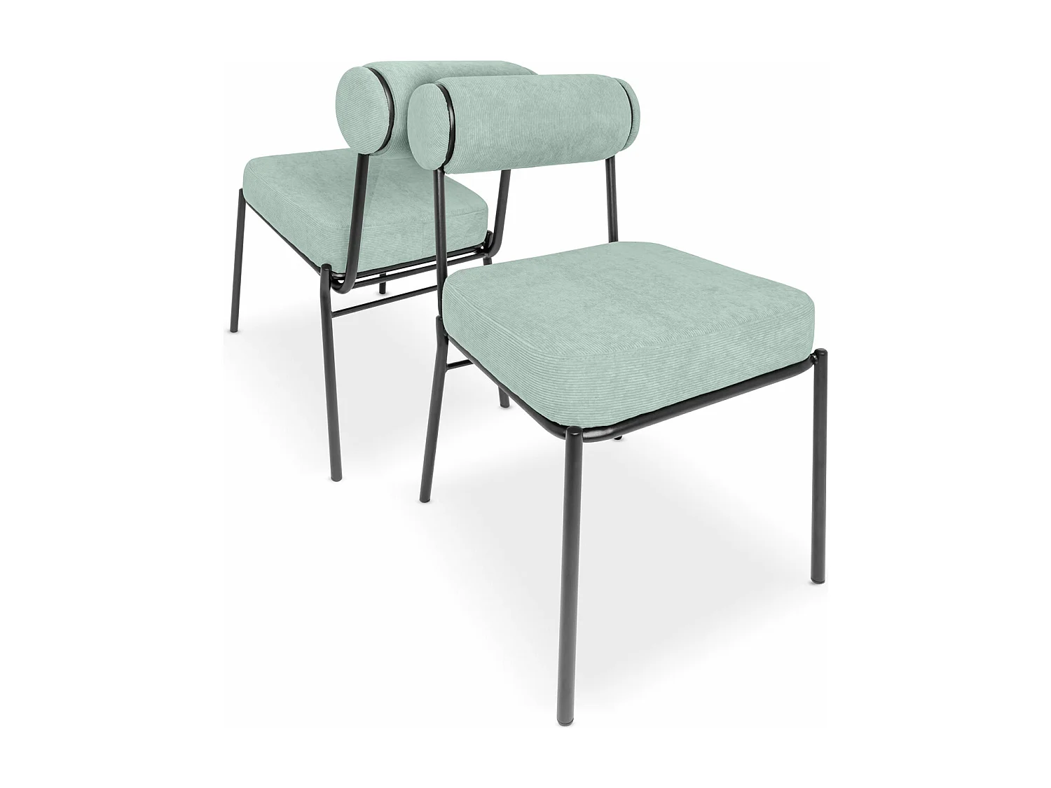 Jeju - Conjunto de 2 cadeiras de design em metal e veludo a custo