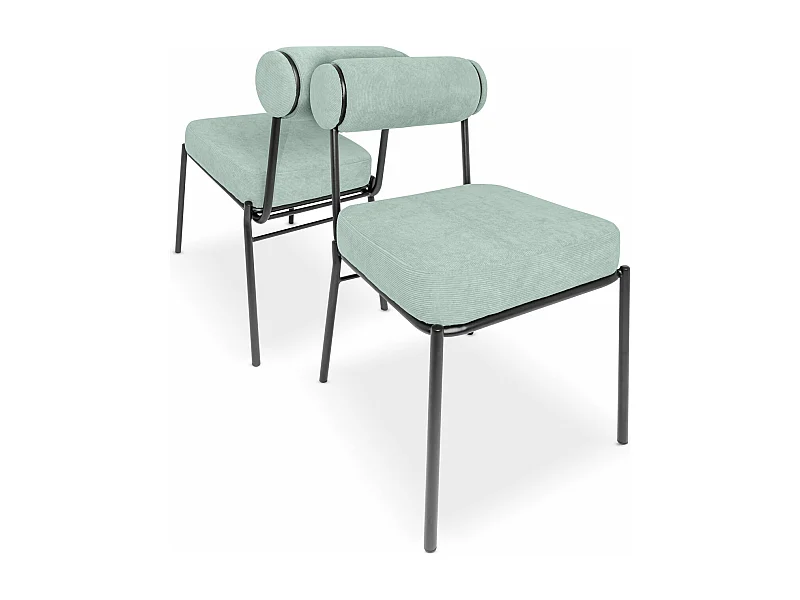 Jeju - Conjunto de 2 cadeiras de design em metal e veludo a custo