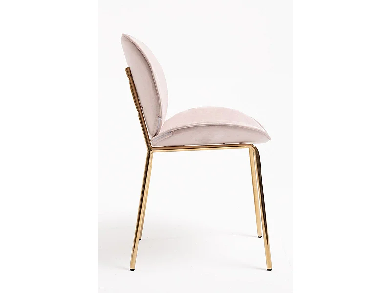 Sillas Comedor - Silla Garry Golden Terciopelo - Rosa claro