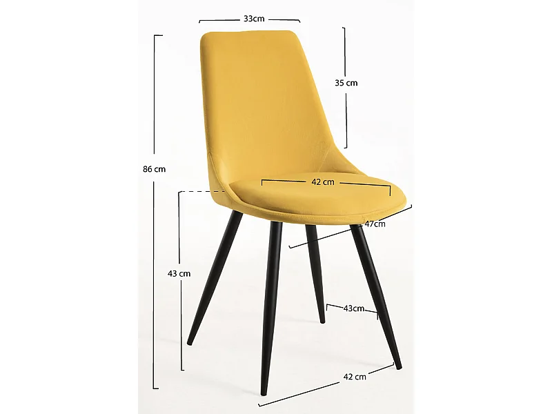 Sillas Comedor - Silla Ruva - Amarillo