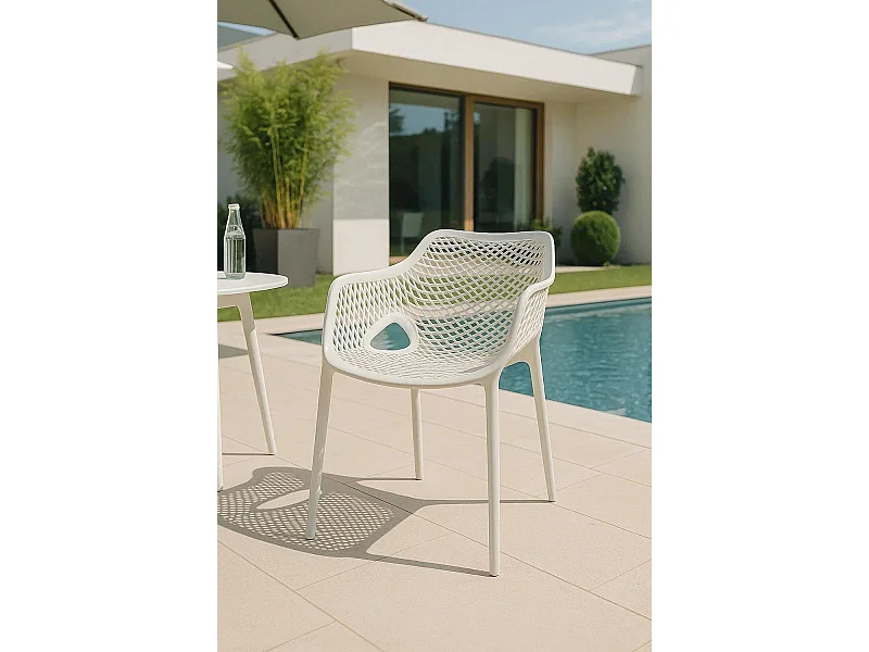 Sillas Comedor - Silla Kusin con Brazos - Blanco