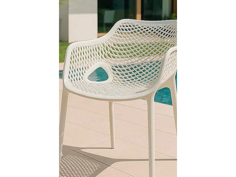 Sillas Comedor - Silla Kusin con Brazos - Blanco