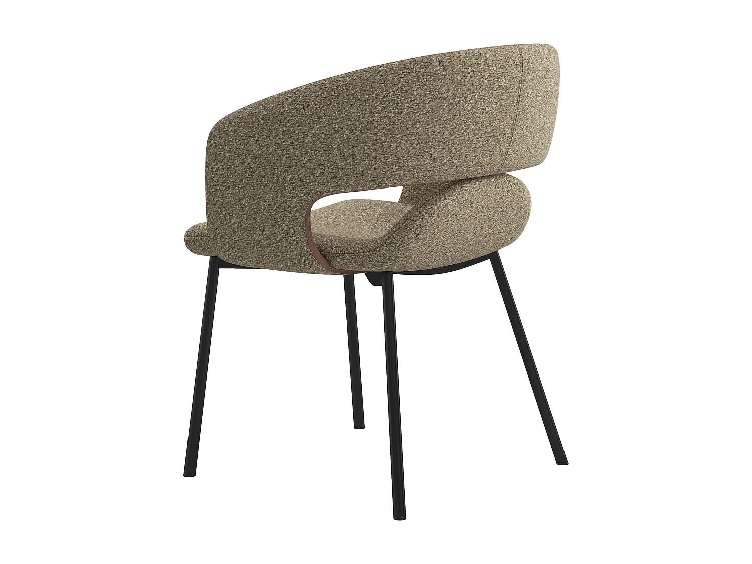 TRAVIS-Poltrona da tavolo in tessuto marrone e metallo