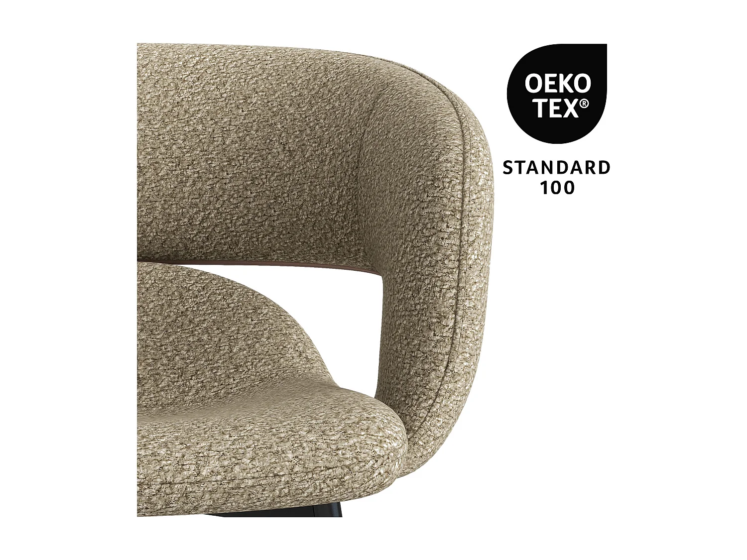 TRAVIS-Poltrona da tavolo in tessuto marrone e metallo