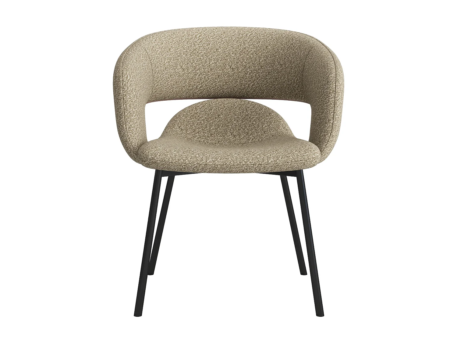 TRAVIS-Poltrona da tavolo in tessuto marrone e metallo