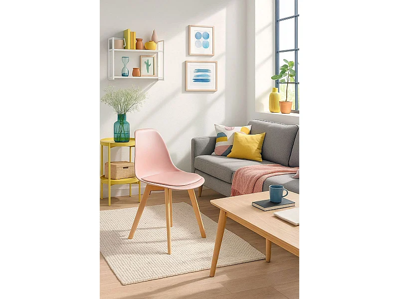 Sillas Comedor - Silla Dami - Rosa Algodón de Azúcar