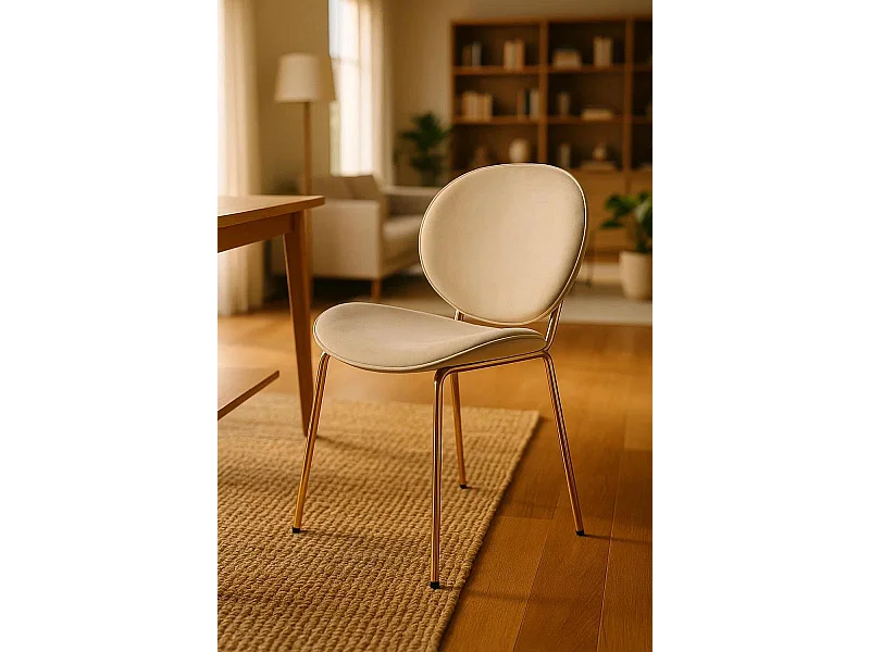 Sillas Comedor - Silla Garry Golden Terciopelo - Beige