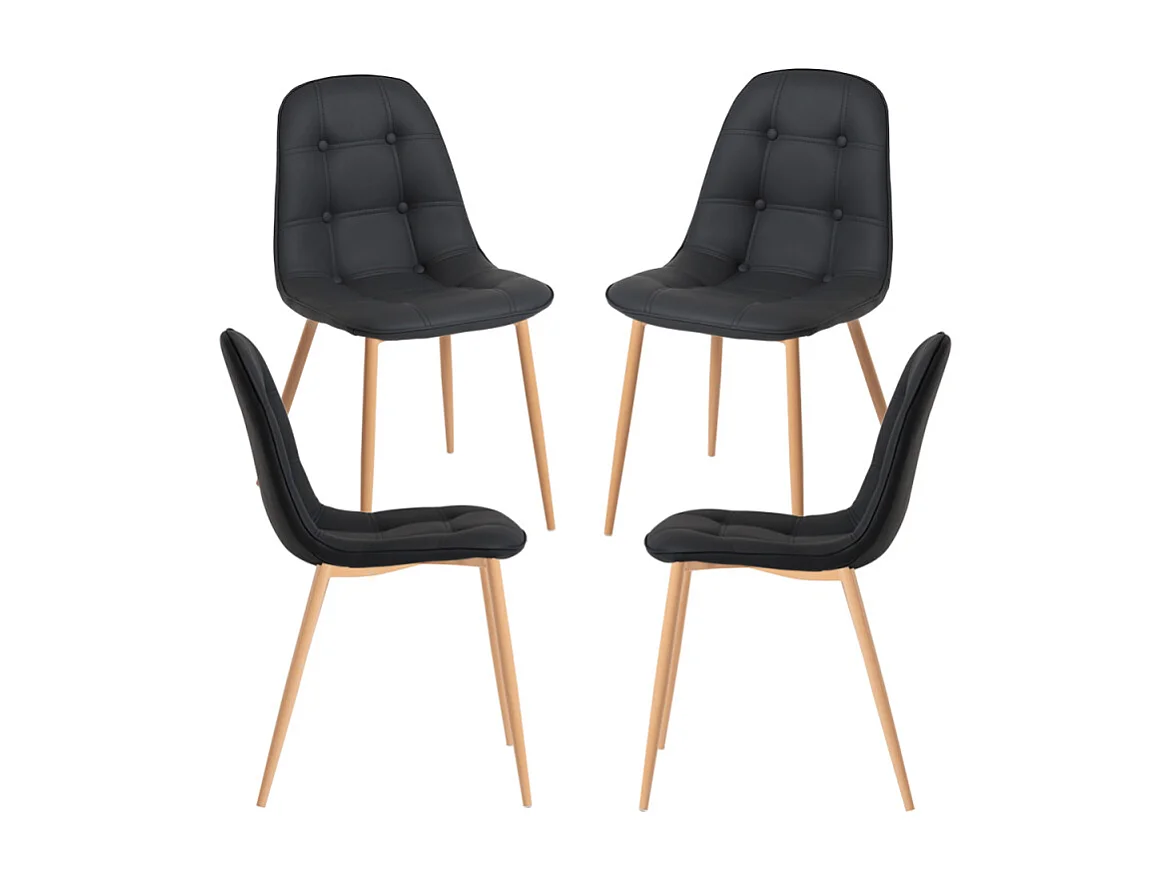 Packs Sillas Comedor - Pack 4 Sillas Plazi - Negro