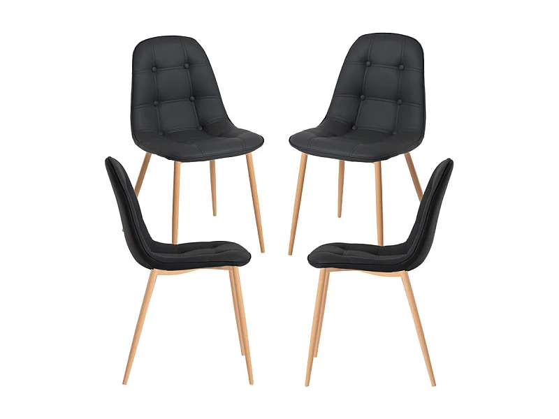 Packs Sillas Comedor - Pack 4 Sillas Plazi - Negro