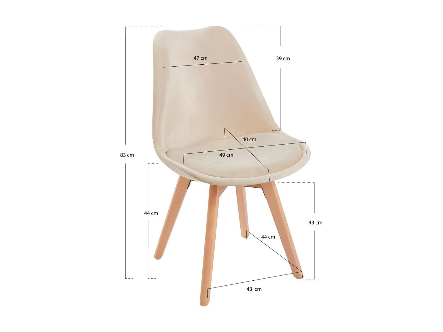 Packs Sillas Comedor - Pack 6 Sillas Synk Terciopelo - Beige