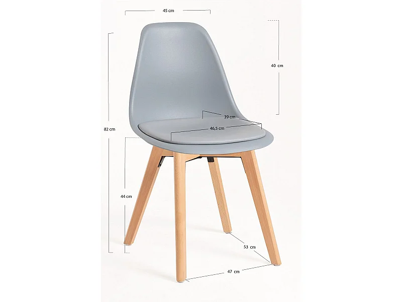 Sillas Comedor - Silla Dami - Gris claro