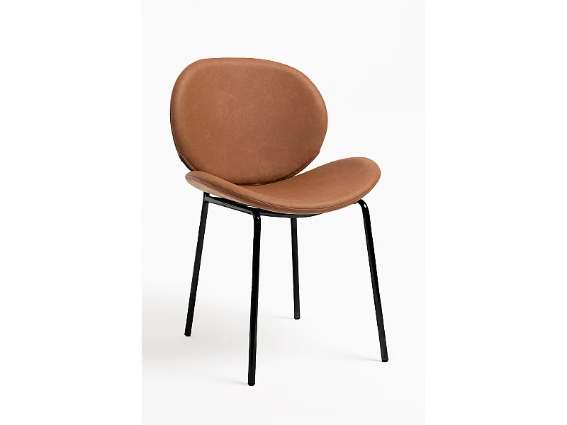 Sillas Comedor - Silla Garry Polipiel - Marrón