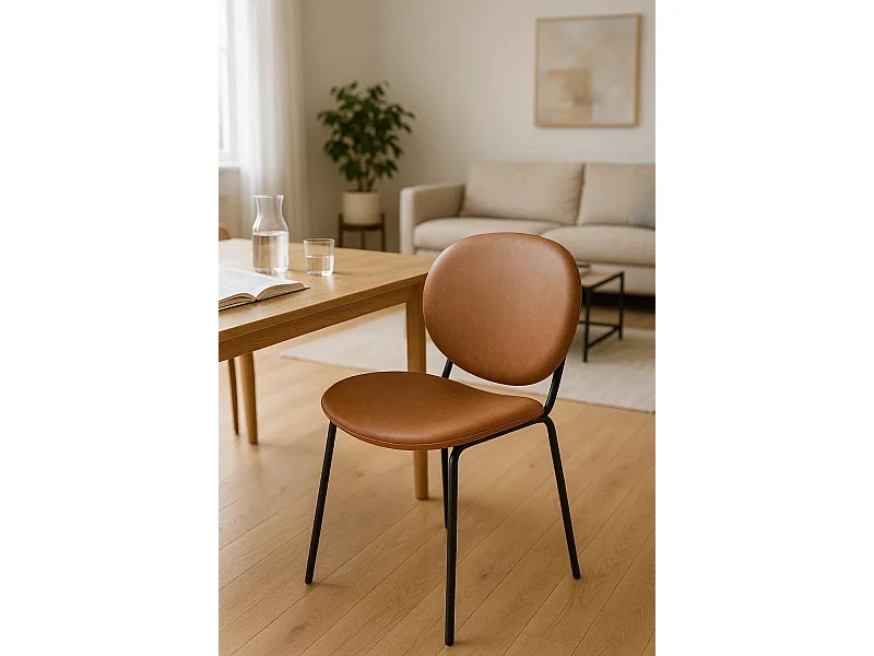 Sillas Comedor - Silla Garry Polipiel - Marrón