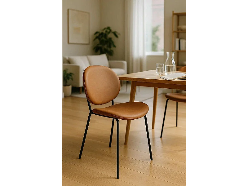 Sillas Comedor - Silla Garry Polipiel - Marrón