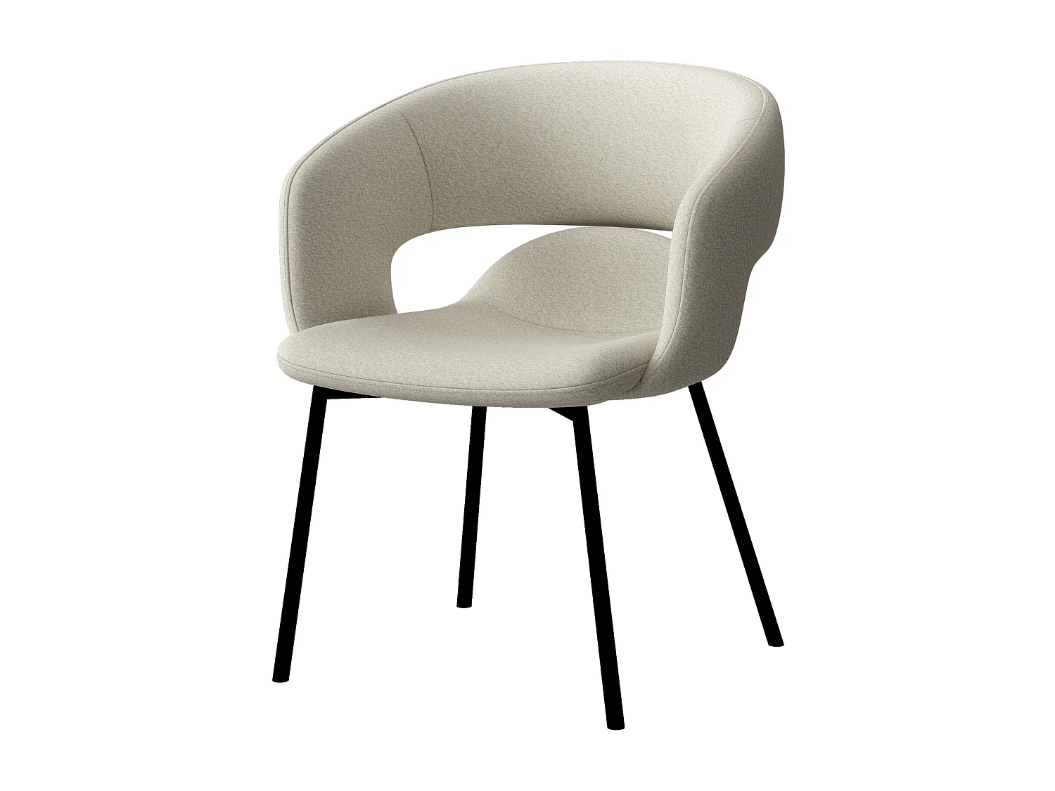 TRAVIS-Poltrona da tavolo in tessuto  Lino e metallo