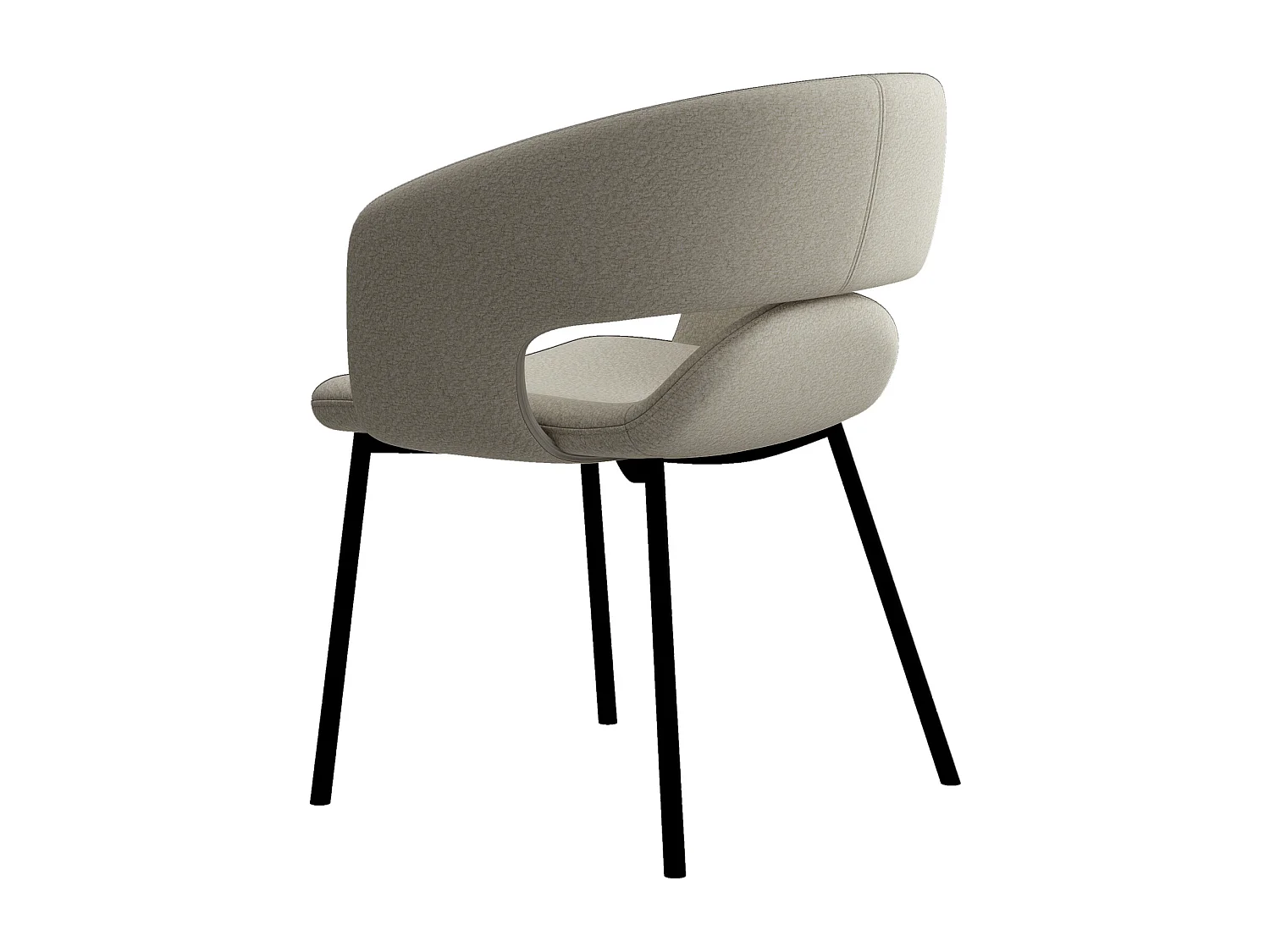 TRAVIS-Poltrona da tavolo in tessuto  Lino e metallo