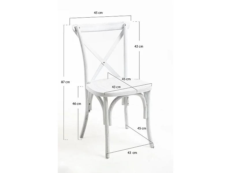 Sillas Comedor - Pack 4 Sillas Altea Polipropileno efecto Madera - Blanco