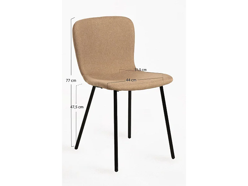 Sillas Comedor - Silla Welna Tela - Marrón Claro