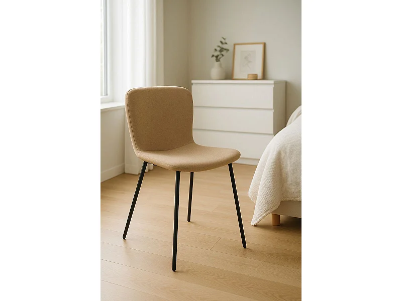 Sillas Comedor - Silla Welna Tela - Marrón Claro