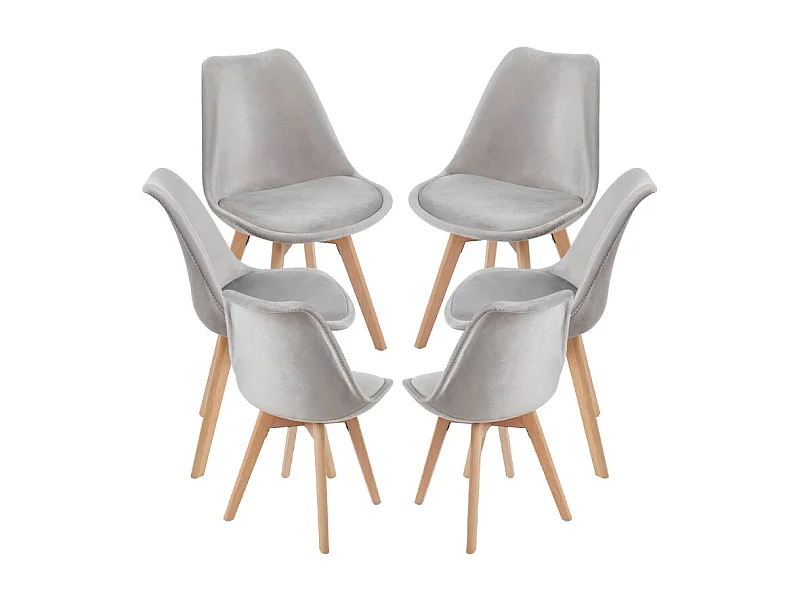 Packs Sillas Comedor - Pack 6 Sillas Synk Terciopelo - Gris claro