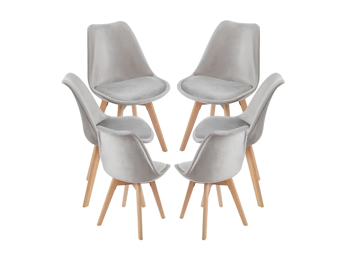 Packs Sillas Comedor - Pack 6 Sillas Synk Terciopelo - Gris claro