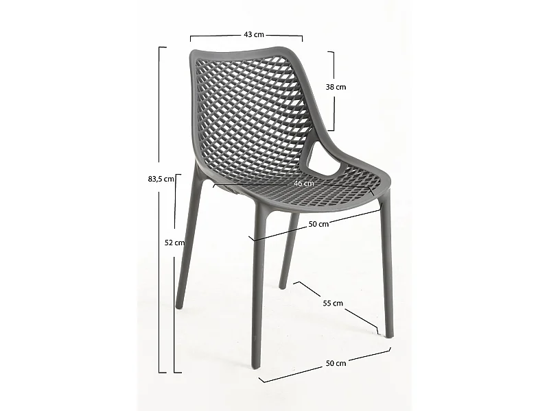 Sillas Comedor - Silla Kusin - Gris oscuro