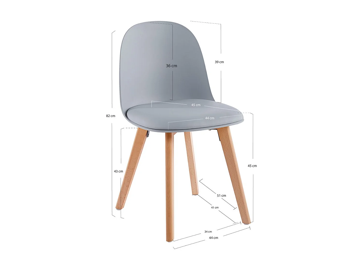 Sillas Comedor - Silla Munay - Gris claro