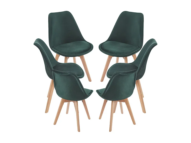 Packs Sillas Comedor - Pack 6 Sillas Synk Terciopelo - Verde oscuro
