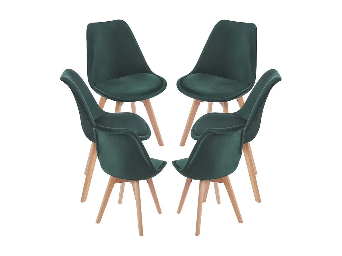 Packs Sillas Comedor - Pack 6 Sillas Synk Terciopelo - Verde oscuro