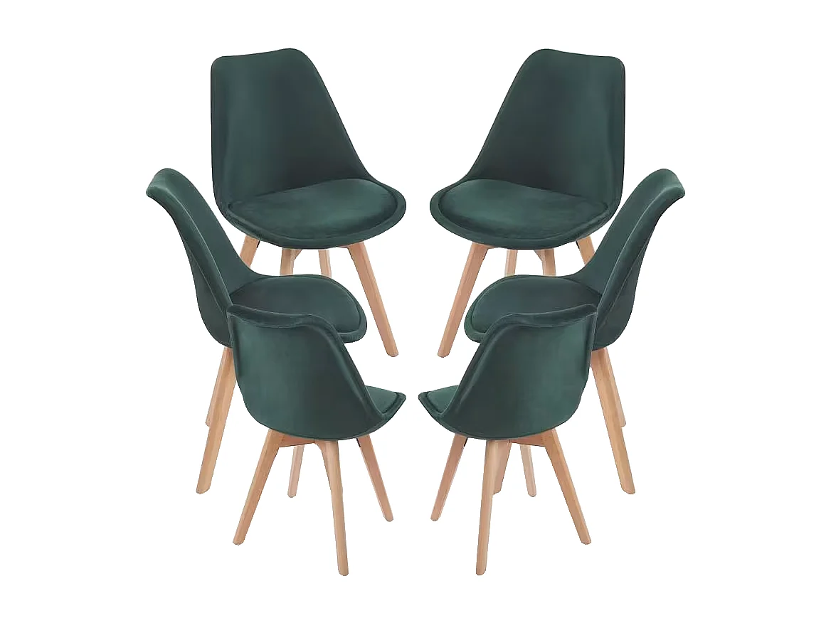 Packs Sillas Comedor - Pack 6 Sillas Synk Terciopelo - Verde oscuro