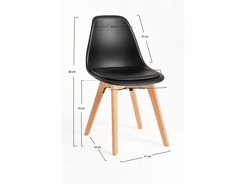 Sillas Comedor - Silla Dami - Negro