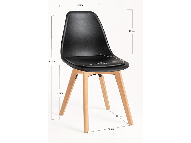 Sillas Comedor - Silla Dami - Negro
