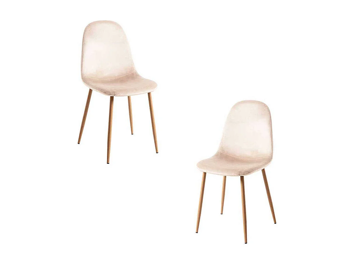 Packs Sillas Comedor - Pack 2 Sillas Teok Terciopelo - Beige
