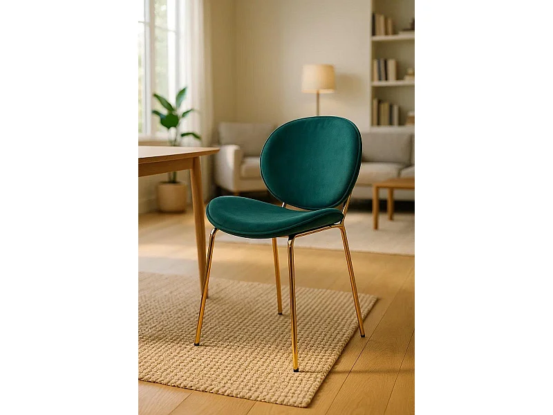 Sillas Comedor - Silla Garry Golden Terciopelo - Verde