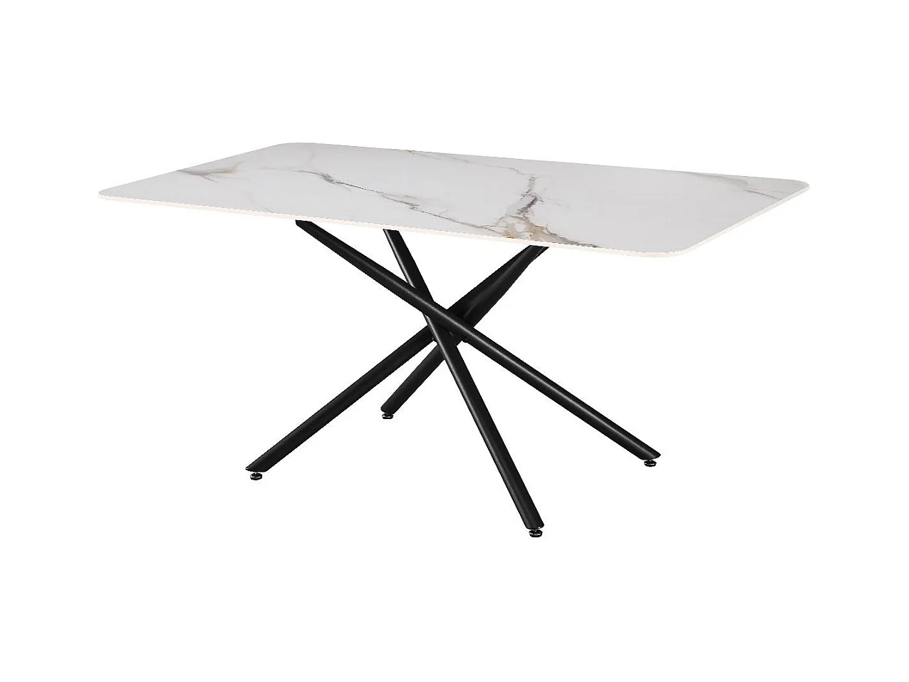 Mesa de Jantar Fixa com Acabamento em Mármore 160cm, Branco