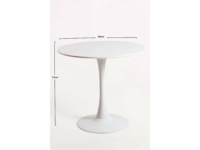 Estilo Nórdico - Mesa Kolio 90 cm - Blanco
