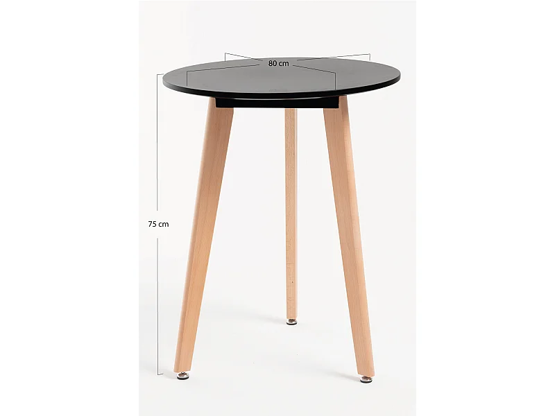 Estilo Nórdico - Mesa Synk Redonda 80 cm - Negro
