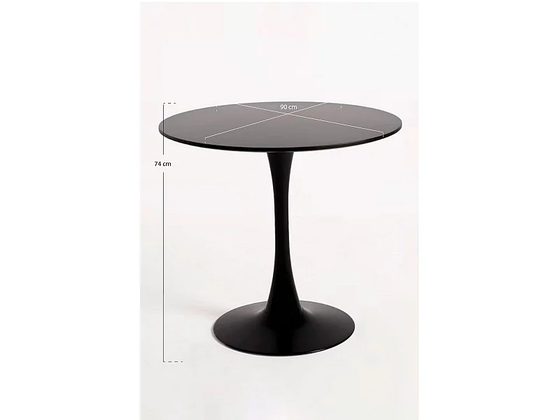 Estilo Nórdico - Mesa Kolio 90 cm - Negro