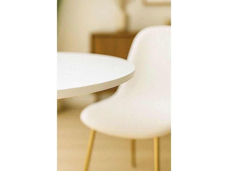 Estilo Nórdico - Mesa Kolio 80 cm Golden - Blanco