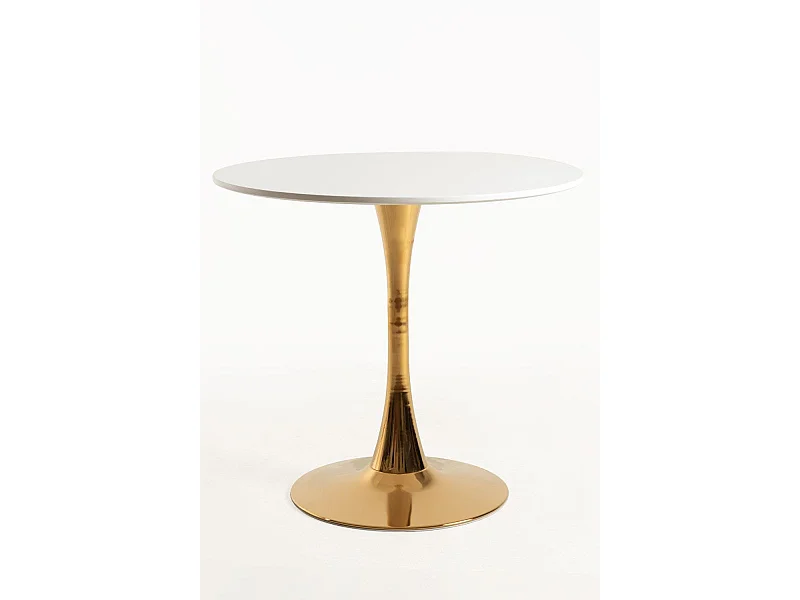 Estilo Nórdico - Mesa Kolio 80 cm Golden - Blanco