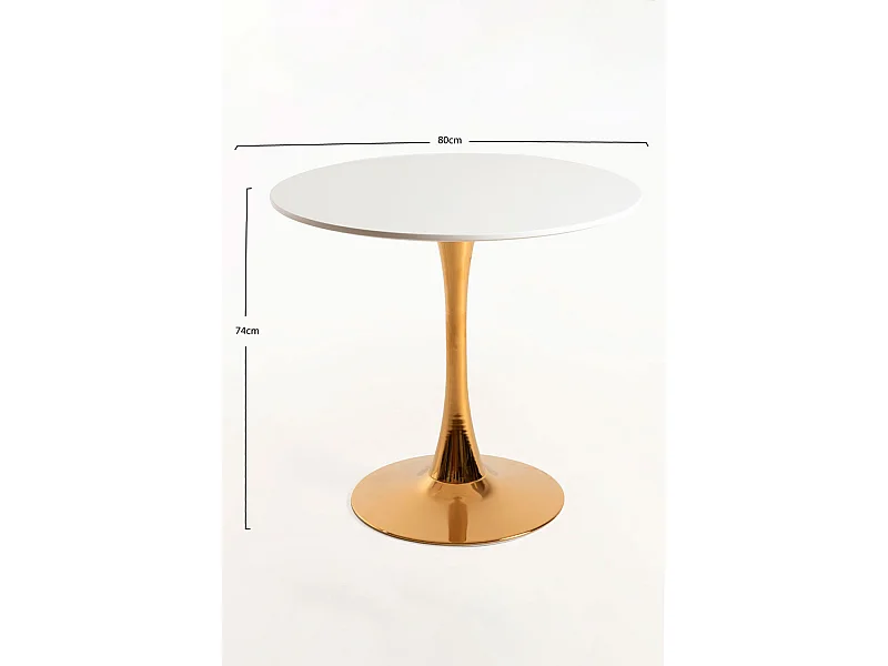 Estilo Nórdico - Mesa Kolio 80 cm Golden - Blanco